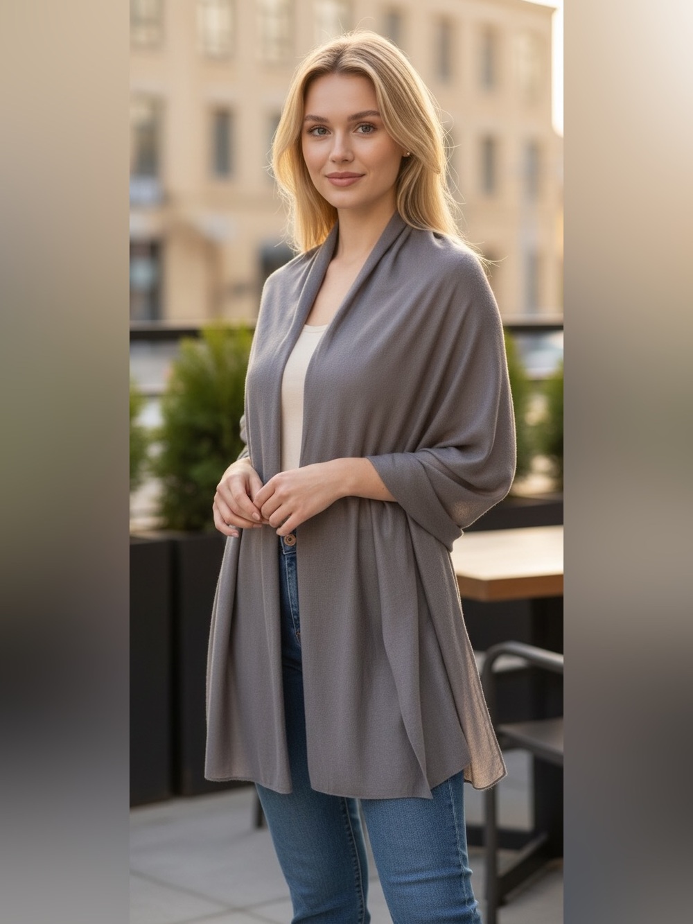 INC Gray  Scarf Pashmina NWT | 20x80 Luxe Soft Layer Versatile Wrap Shawl